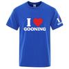 Summer 2025 I Love Gooning Logo Print Unisexs New Pure Cotton Casual Breathable High Street Lightweight Ice Silk Tshirt