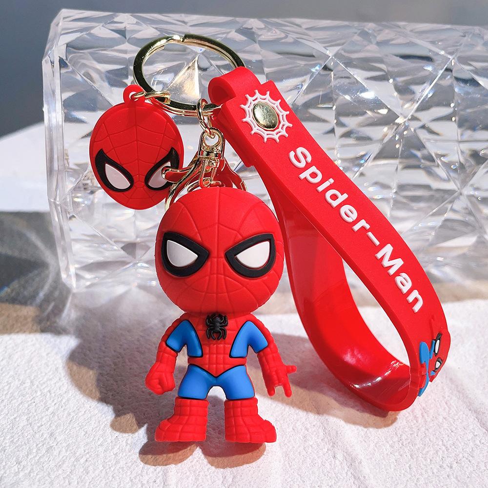 Anime Movie Characters The Amazing Spider-man Keychain Inverted Spider-man Figure Bag Pendent Keyring Car Ornaments Key Accessor