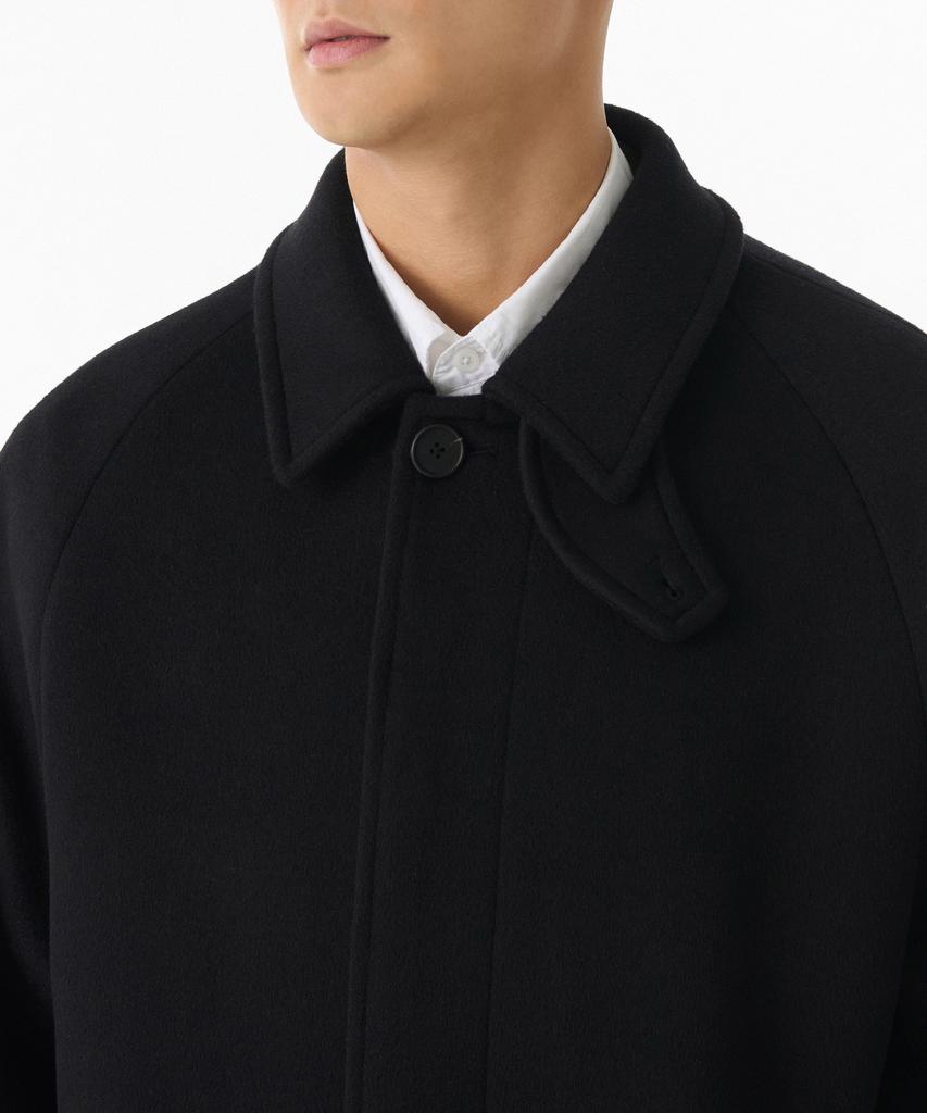 Musinsa Standard Cashmere Blend Oversized Minimal Balmacaan Coat [Black]