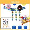 Party Birthday Cartoon Decorations Banners Cake Topper Balloon Set