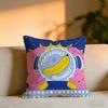 Cute Illustration Art Cushion Cover Cozy Velvet Throw PillowSoft Warm Cushion For Sofa  Bed