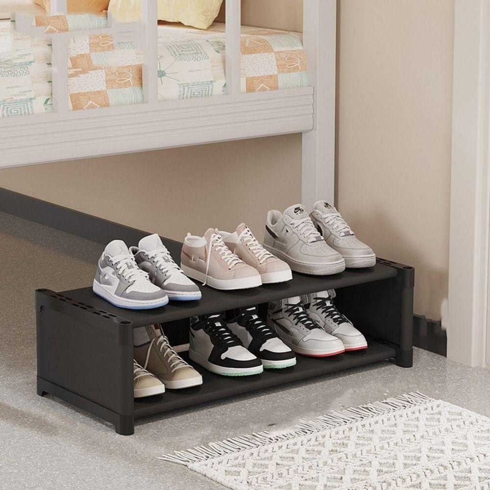 Space Saving Shoe Cabinet Large Capacity Shoe Storage Shelf Bed Bottom Shoe Organizer  Entryway