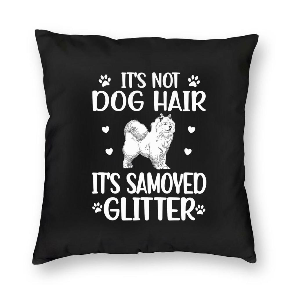 Samoyed Dog Wearing Halloween Witch Hat Square Pillowcase Pillow Cover Cushion Throw Pillow for Home Sofa Living Room