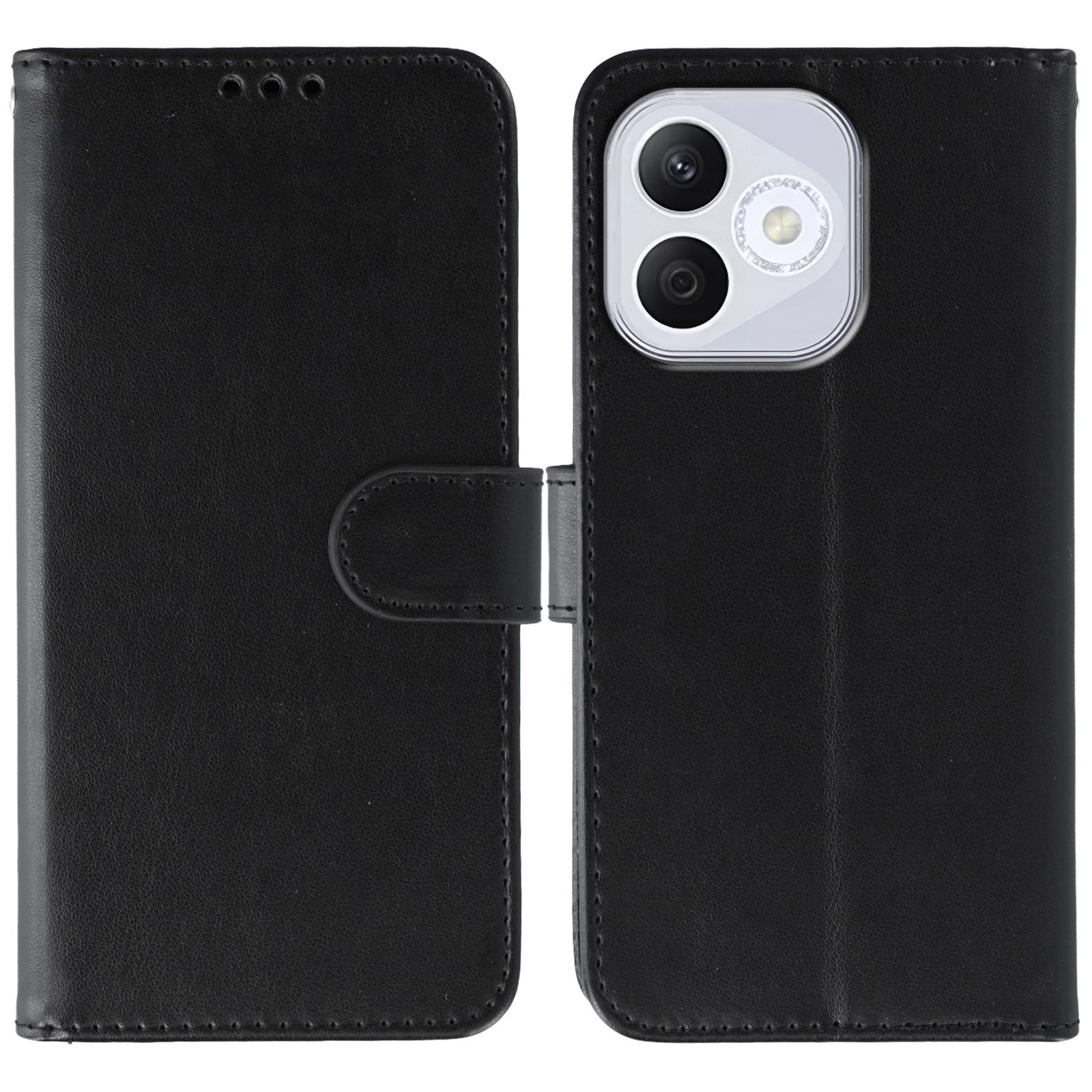 

For Honor 400 Lite Case PU Leather Flip Wallet Phone Cover with Strap Black