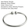 Women's Silver Plated Open Hand Cuff Bracelet Simple Beads Bangle