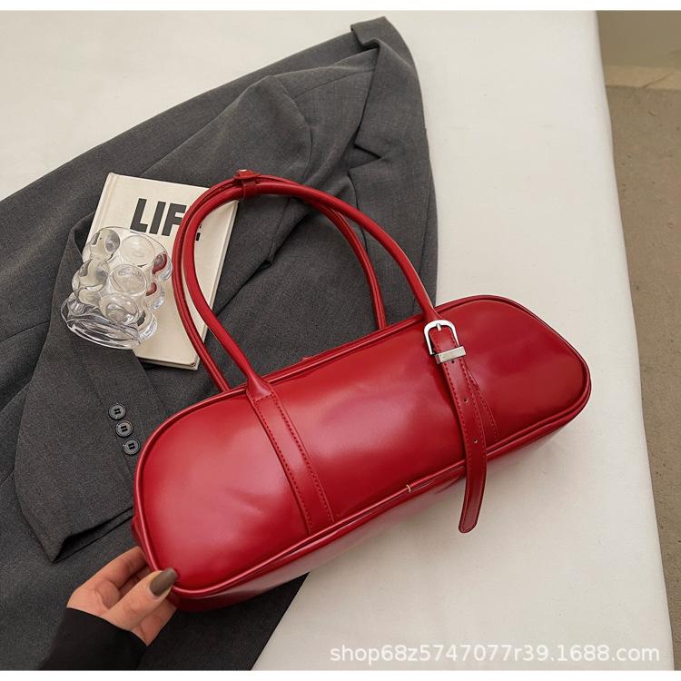 2025 New Underarm Bag Female Senmeng Fashion Niche Design Single Shoulder Handbag Women's French Baguette Bag