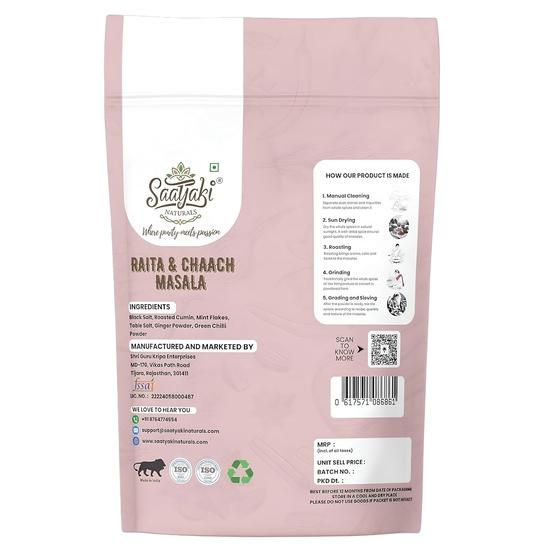 Saatyaki Naturals Raita & Chaach Masala - 250gm | Authentic Indian Spice Blend for Buttermilk, Freshly Grounded Aromatic Masala with No Preservatives