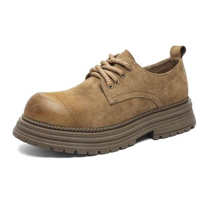 High Quality Men Casual Leather Shoes Comfy Thick Bottom British Style Antiskid Oxford Shoes Outdoor Anti-slip Wearable Sneakers