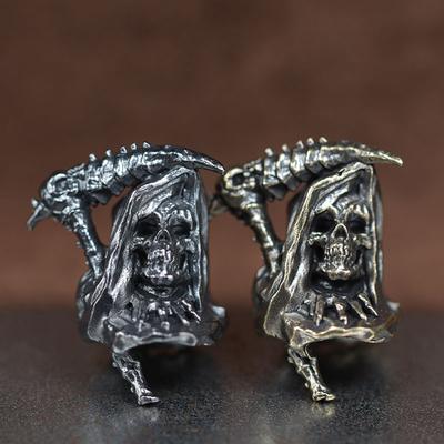 Grim Reaper Skull Brass Knife Beads EDC DIY Paracord Woven Bracelets Lanyard Pendants Accessories Outdoor Tool Hangings Charms