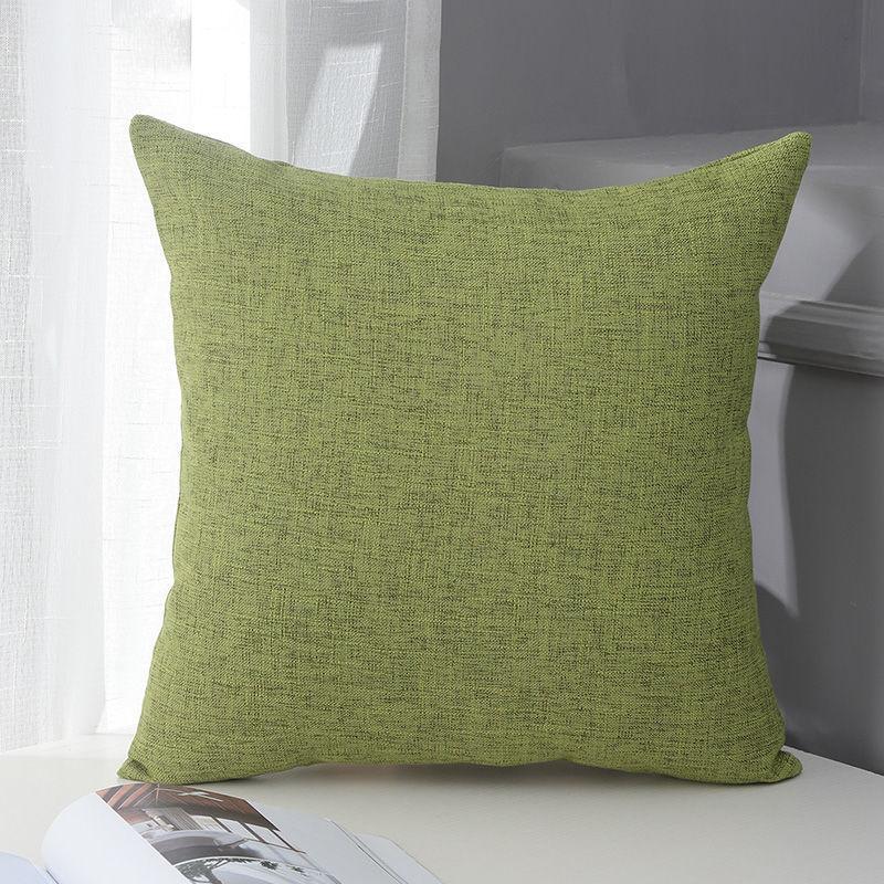 Vintage Minimalist Cotton Linen Cushion Cover Solid Color Chinese Style Boho Pillow for Sofa Office Bedroom Back Support