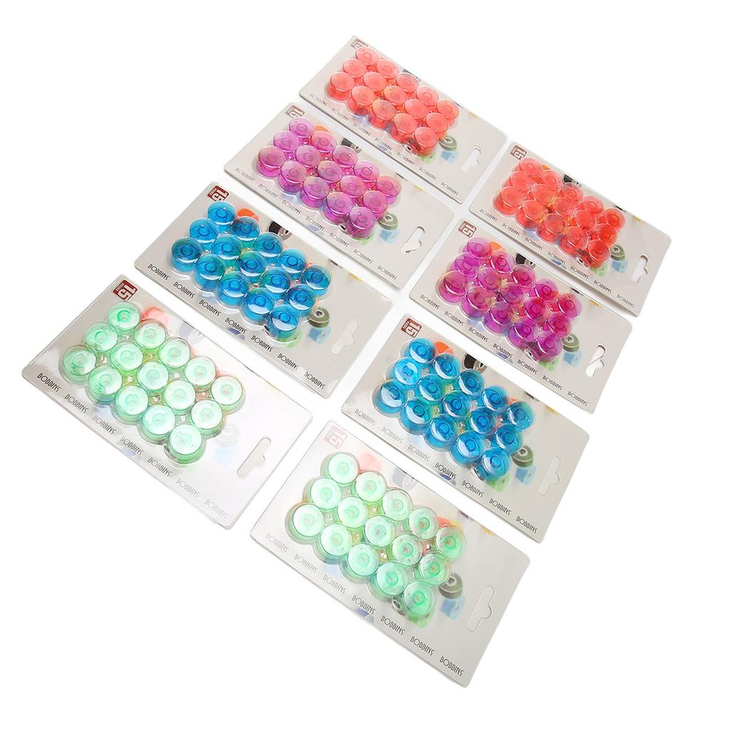 120Pcs Colorful Bobbins Assorted Transparent Soft Durable Plastic Sewing Bobbins for Machine Manual