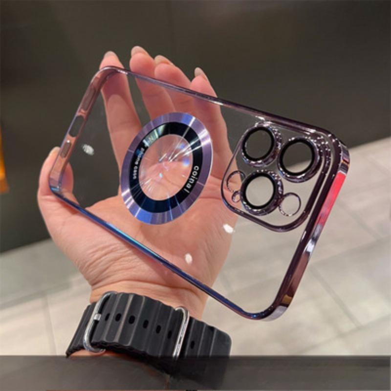 Fortschrittliche leckageempfindliche Markierung ist geeignet für iPhone 16 magnetische Handyhülle 15 galvanisierte transparente Apple 14 ProMax Schutzhülle