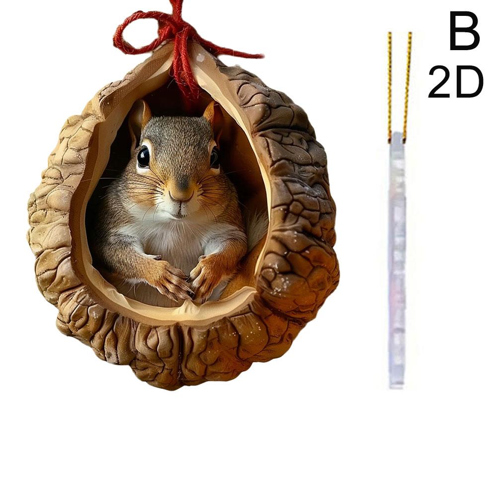 Animal Christmas Ornaments 2D Acrylic Forest Animal Ornaments Cute Christmas Tree Animal Pattern DIY Christmas Tree Decoration