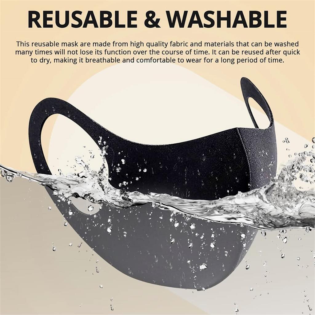 Sun Protection Face Mask for Men Women Spring Summer Black Earloop Mask Breathable Block Droplets Elastic Washable Face Mask