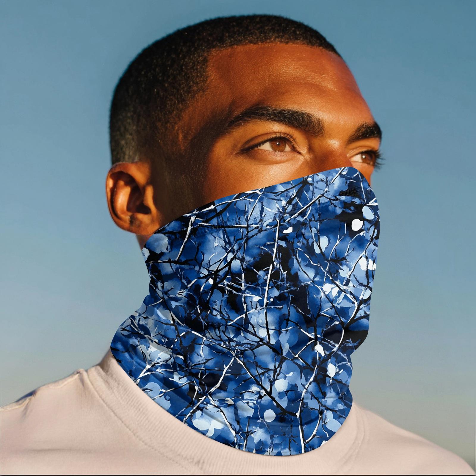 

Уличный солнцезащитный козырек Велосипедная маска Анти-ультрафиолетовая бандана Солнцезащитный шарф для шеи One Size синий