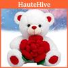 Adorable Plush Rose Bear Pp Cotton Filled White 30cm Perfect For Valentine's Day