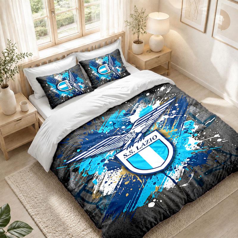 Bedding Set 1 Duvet Cover 2 Pillowcases Lazio FC Print Bedroom Home Decoration