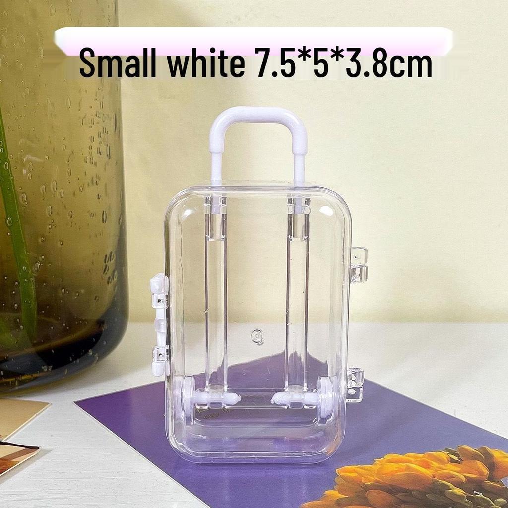 Creative Mini Luggage Storage Box for Wedding Candy, Nail Art Accessories, and Toys - Transparent Small Box.
