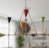 Mid Century Modern Sputnik Chandelier 9 Arm Multicolor Brass Ceiling Light Italian Style Dining Room Lamp