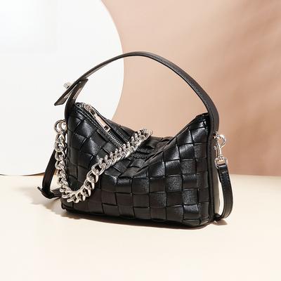 Summer Soft-faced Small Hand-held Lunch Box Bag, Fashionable and Versatile Woven Bag, Texture Popular Single-shoulder Crossbody Bag