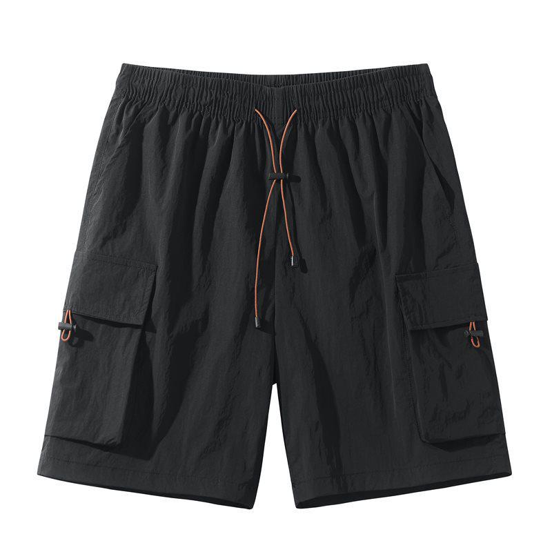 Men's Ice Silk Casual Shorts – Trendy Summer Five-Point Workwear, Plus Size, Straight-Leg, Mid-Length Beach Sports Shorts