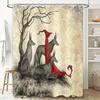 Wolf Forest Gothic Horror Shower Curtain Dark Fantasy Halloween Decor Tapestry Backdrop