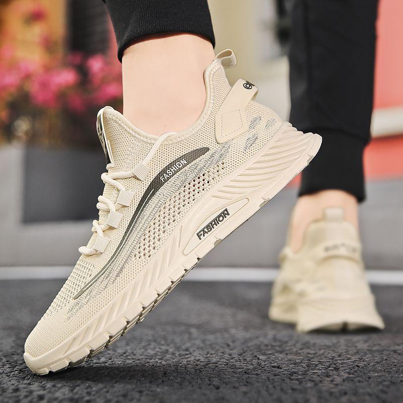 Fashion Running Men's Casual Sneakers Mesh Upper Black Without Leather On Clearance Gym Spring and Autumn Breathable Male Sports Shoes