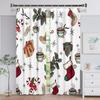 Animated Santa Claus Merry Christmas Red Green Window Panel Drapes For Children Bedroom Living Room Bathroom Kicthen Door Hall Home Decor
