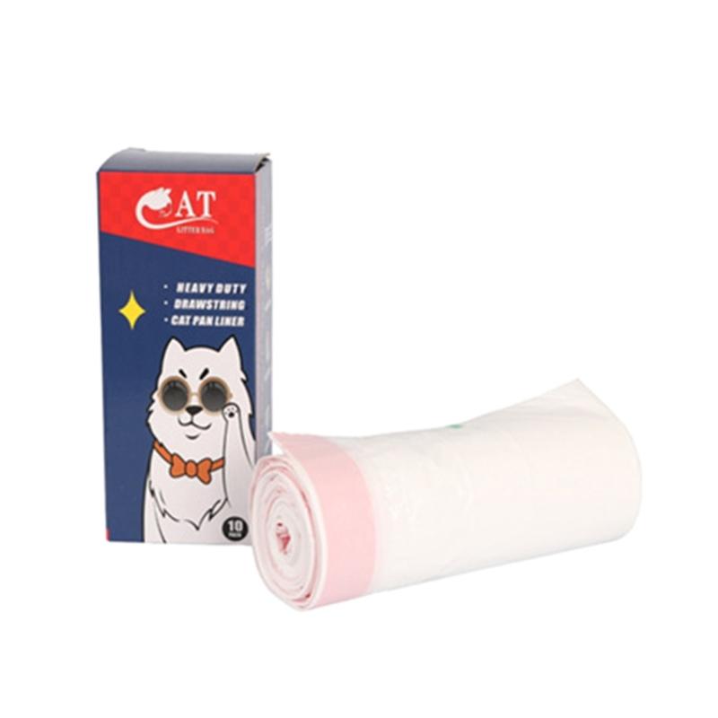

Waste Bags for Cat Litter Pan for Cat Litter Box Large Drawstring Bags Thick Cat Poop Bags for Cat Litter Box L