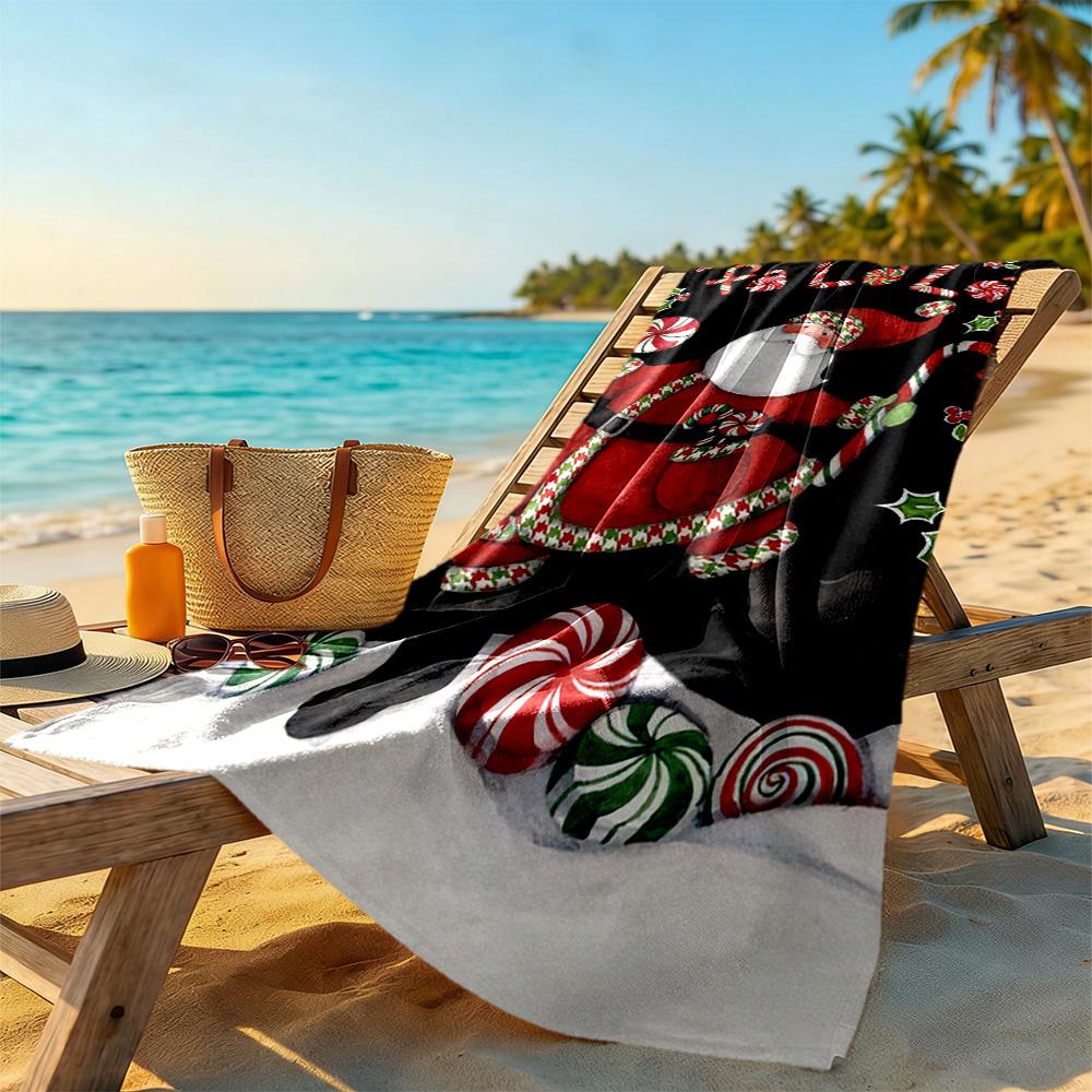 Christmas Beach Towel Super Soft Microfiber Quickdry Fabric Comfortable Lightweight