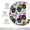 Monster Truck Shower Curtain – Playful Cartoon Cars, Bold Colors & Lightning Design, 70X70In, Polyester, Includes Hooks