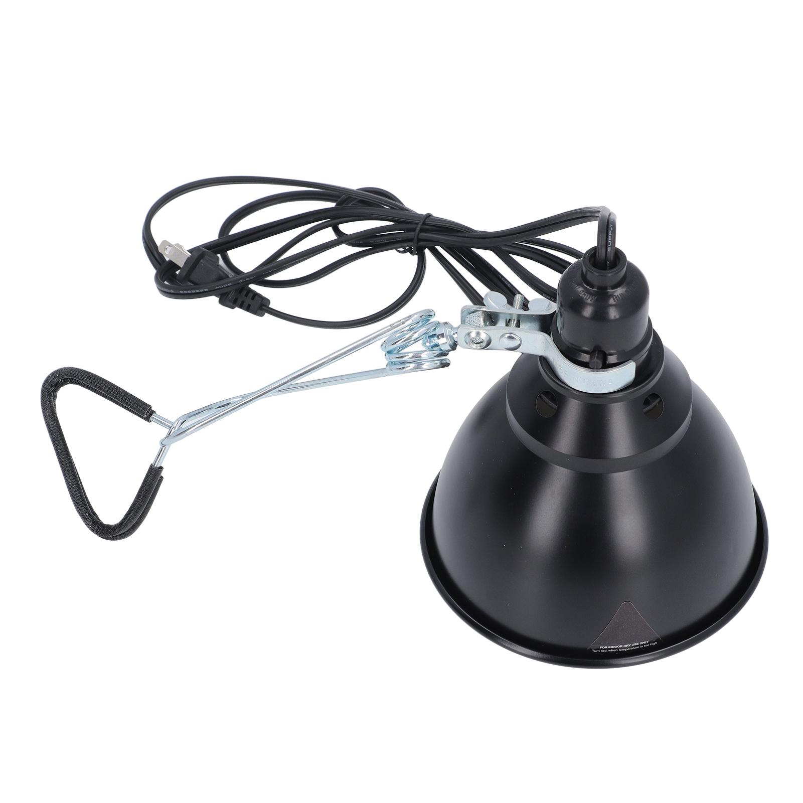 

Reptile Heat Lamp Fixture, 5.5 inch Aluminum Heat Lamp Clamp with Dome Lampshade, 360 degrees Rotatable Reptile Light Compatible with UVA, UVB,