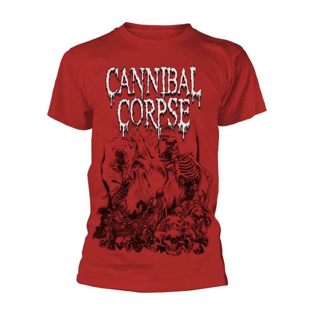 Cannibal Corpse Pile Of Skulls Red T Shirt New 2XL