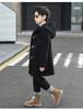 Jungen Wollmantel Wintermode Kapuzenjacke Solide Einreihig Plus Baumwolle Warme Oberbekleidung Kinder Hochwertiger Parka