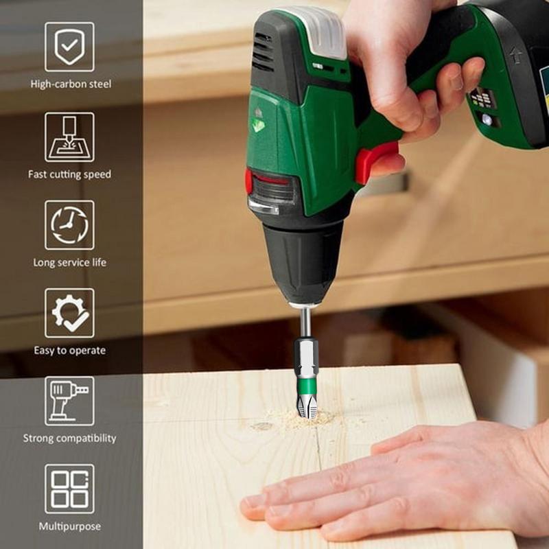 Magnetic Screwdriver Bits Magnetic Ergonomic Durability Screwdriver Bits Portable Toolkit Accessories Rustproof Drilling Tool