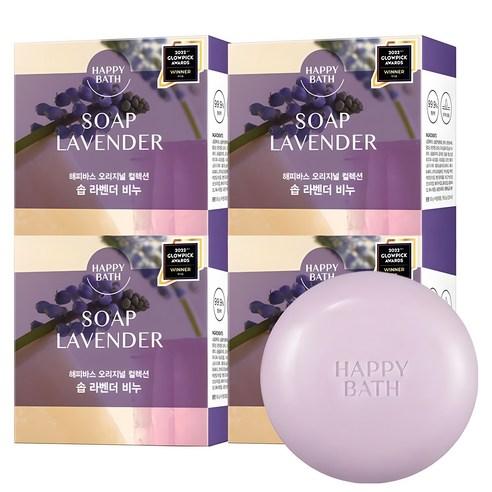 Happy Bath Essence Moisture Soap Lavender 90g x 4ea