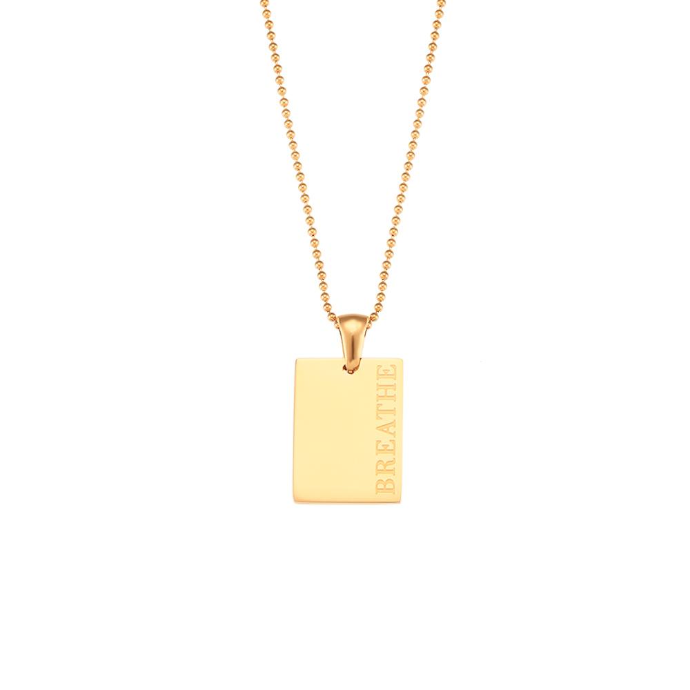 Vintage Silberfarben Graviert Länglich Paar Anhänger Perlenkette Damen Halskette Edelstahl Schmuck Halskette Für Männer