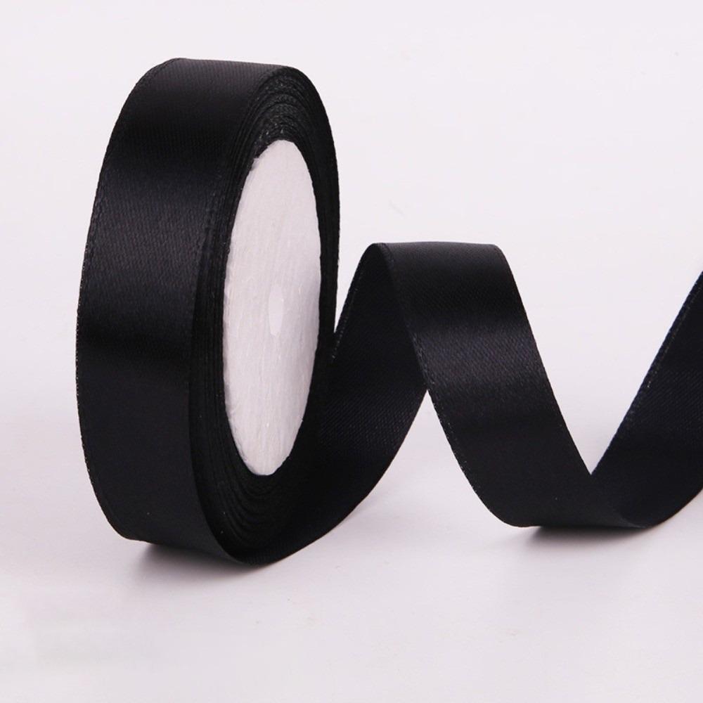 1Roll 0.8IN X 25 Yards 2CM Solid Satin Ribbons DIY Gift Wrapping Handmade Bows Bouquet Ribbons Shiny Cake Packaging