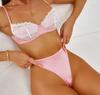 French Lace Trim Patchwork Bra & Panty Set