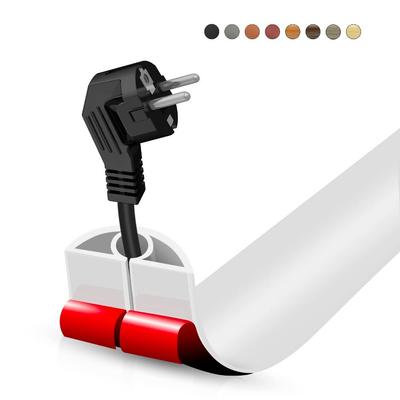 Professional Self Adhesive Floor Cord Cover 1m Trimmable Wire Hider PVC Flexible Cable Management Home Office