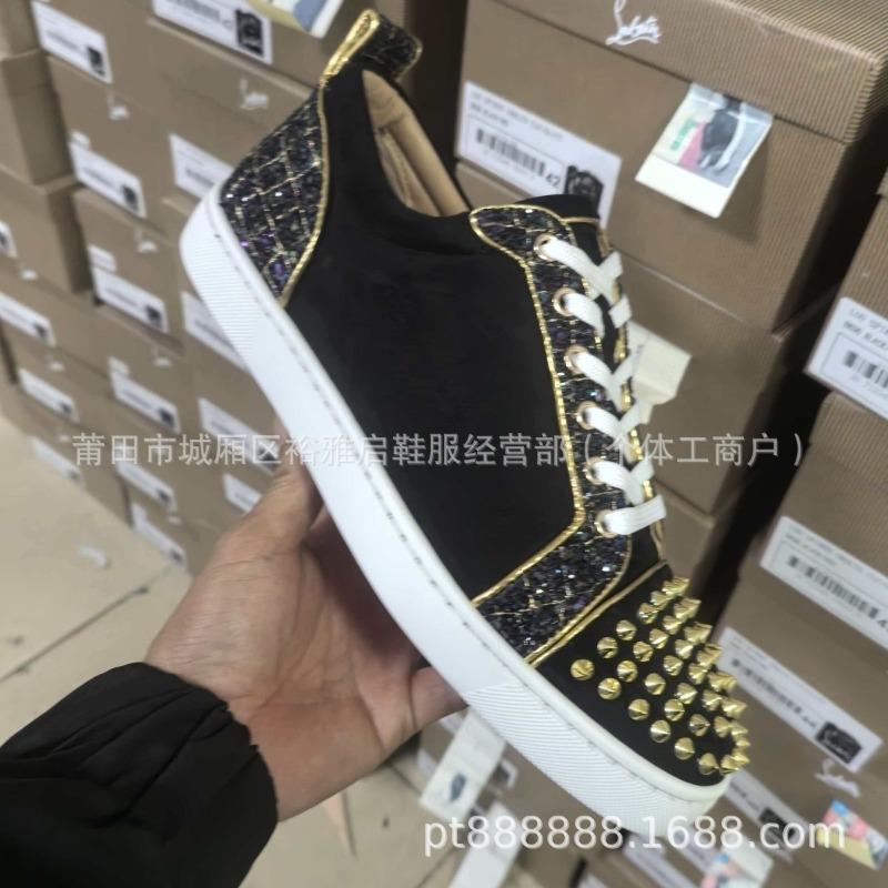 Klinknagel schoenen rode zool neus stud voetbalschoenen casual koppel trend mode veelzijdig veterschoenen board schoenen