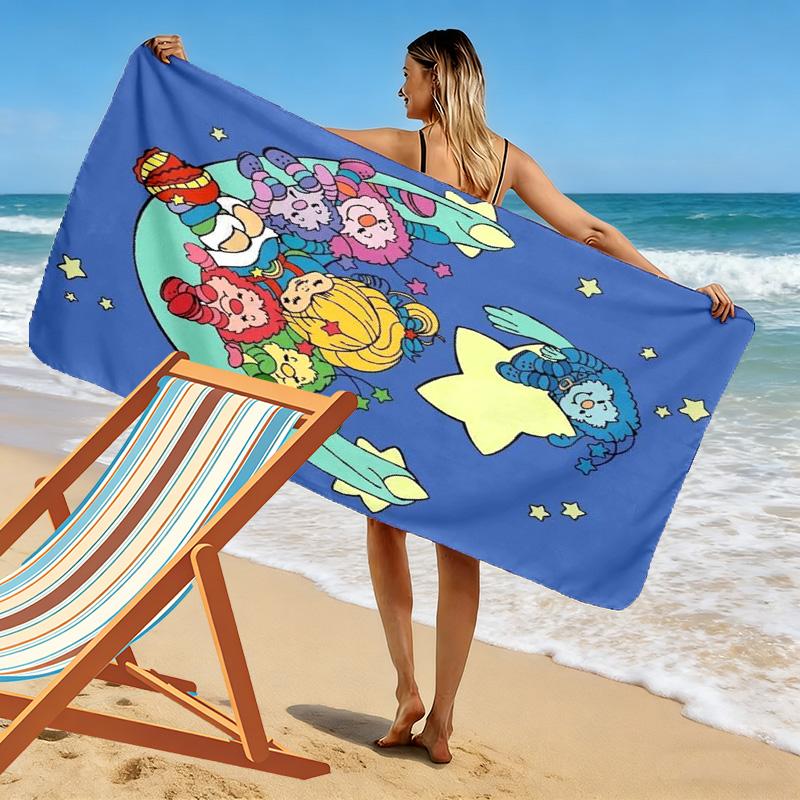 Rainbow Brite Cartoon Print Beach Towel, Large Soft Quick Dry Towel for Beach Camping Swimming