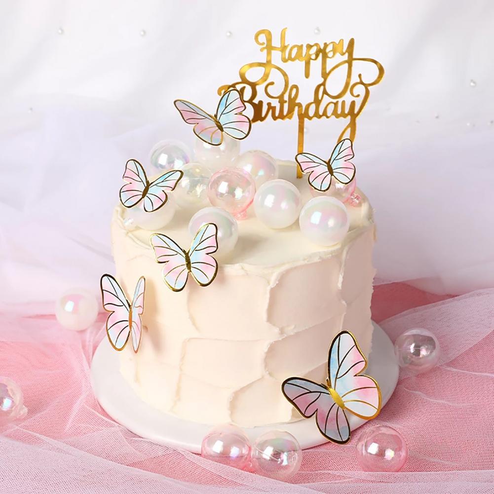 10 Pcs Cake Decoration Ball Transparent Lasers Christmas Tree Wedding Party Cake Topper Baking Ornaments Wedding Bakery Supplies