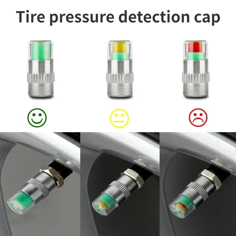4PCS Car Truck Motorcycle Tire Pressure Monitoring Alarm Auto Tire Pressure Indicator Caps Tire Air Alert Cap Car Accessories
