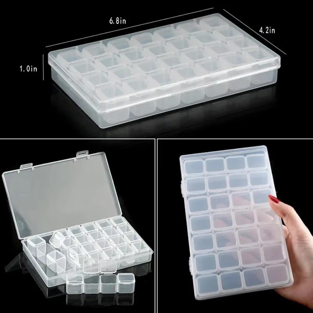 Plastic Storage Box 28 Grid With Slot Beaded Anti-string Grid Jewelry Classification Parts Division Box Jewelry Box Organizer