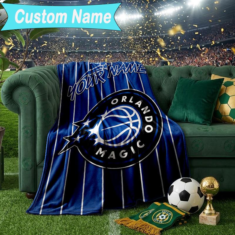 Custom Name Blanket Orlando Basketball Team Blanket Bedding Blanket for Travel, Camping, Living Rooms, Offices, Sofas, Fan Christmas Gift