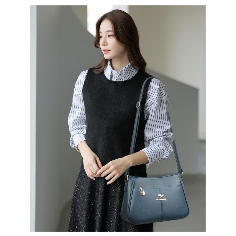 Geantă crossbody la modă pentru femei, geantă de umăr casual retro, textură din piele moale, simplitate la modă pentru femei, trend european retro