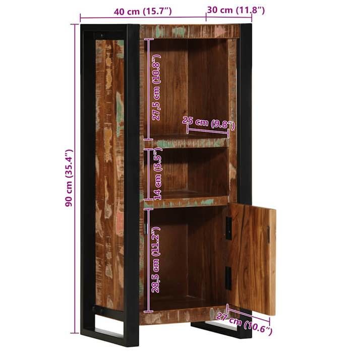 VidaXL Bathroom Cabinet 40x30x90 Cm Solid Reclaimed Wood, Bathroom Storage Cabinet, Cupboard of 4013610