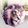Royal Majesty: Fantasy Crowned Lion Art PrintUmbrella with Cute Design,Portable 3-Fold Compact Umbrella for Men&Women,Valentine's Day Mother