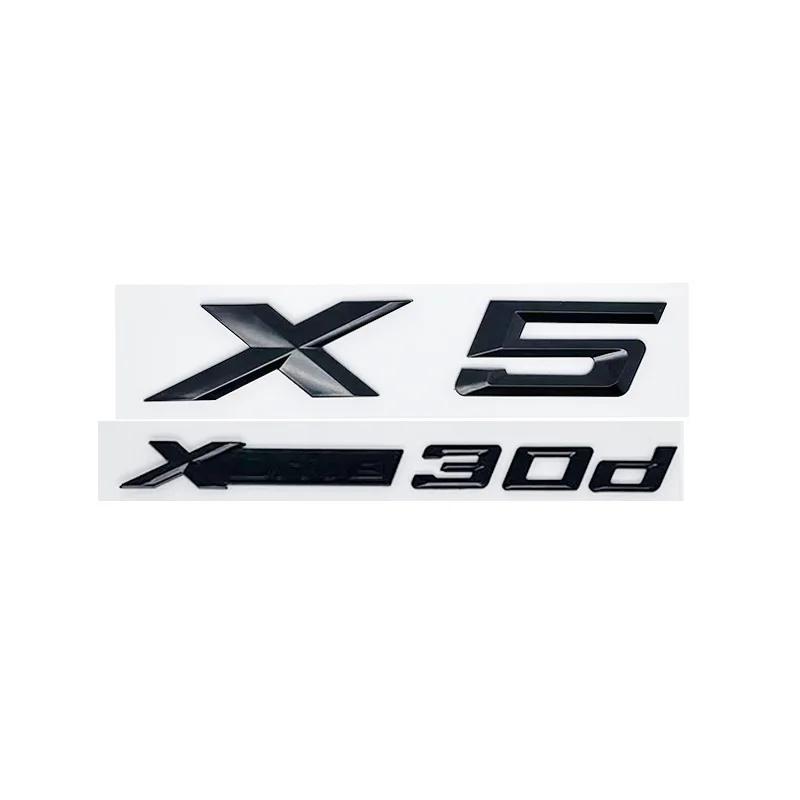 3D ABS Adhesive Black Letter Badges for Trunk Emblem Suitable for BMW X5 E53 E70 F15 G05 Models XDrive28i 30i D 35i 40i 48i 50i Zw6